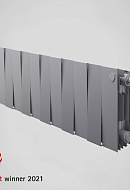 Биметаллический дизайн-радиатор Royal Thermo PianoForte 200, серый - 14 секций, боковое подключение 