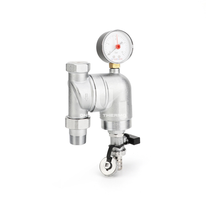 Фильтр промывной Varmega VMSF03-C25051 PN25 3/4", с разъемным соединением и ВР, поворотный 