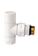 Запорный радиаторный клапан ручной FAR FL 0164 12P, 1/2" М24х19 НР-НГ, угловой, с антипротечкой, белый 
