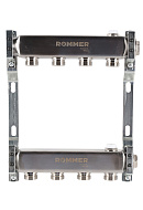 Распределительный коллектор (группа) для отопления Rommer RMS-4401-000004 ВР 1", на 4 контура 3/4" EK, нержавеющая сталь, нерегулирующий 