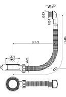 Слив-перелив для умывальника Alcaplast A328B, белый 