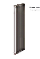 Стальной трубчатый радиатор Zehnder Charleston Completto 3180/04 V001 TechnoLine 1/2", нижний, прозрачный лак, без крепления 