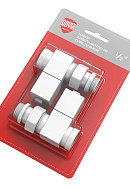 Комплект дизайнерских радиаторных прямых клапанов ручной регулировки Royal Thermo Cube RTE 56.0005 1/2" ВР-НР, белый, 2 шт. 