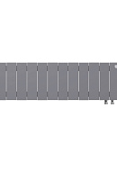 Биметаллический дизайн радиатор Royal Thermo PianoForte VD 200 Silver Satin (серый) VDR80 - 12 секций, нижнее правое подключение, 80мм 