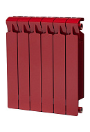 Биметаллический радиатор секционный Rifar Monolit 500, боковое подключение - 6 секций, RAL 3011 бордо 