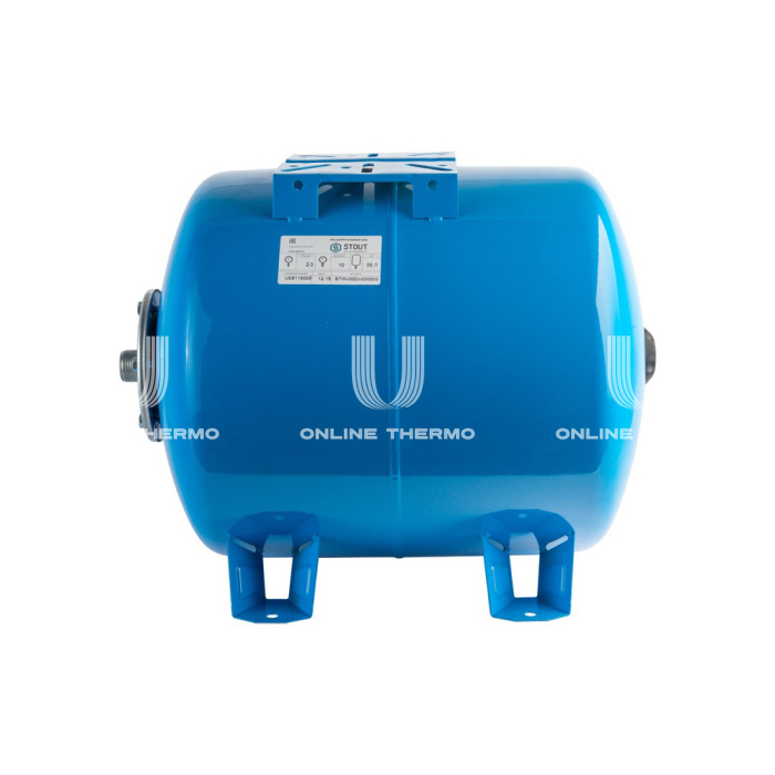 Гидроаккумулятор (расширительный бак) для водоснабжения Stout STW-0003-000080, 80 л, синий горизонтальный, на ножках 