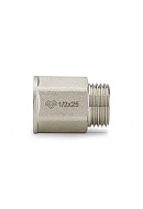 Удлинитель с внутренней и наружной резьбой Varmega ВР-НР 1/2"x20 мм, VMTF40-N040020, никелированный, шестигранный 