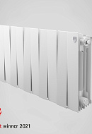 Биметаллический дизайн радиатор Royal Thermo PianoForte 300 Bianco Traffico (белый) - 10 секций, боковое подключение 
