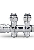 Узел нижнего подключения Varmega VMDV25-400415, 1/2"х3/4"EK, универсальный, хром 