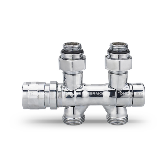 Узел нижнего подключения Varmega VMDV25-400415, 1/2"х3/4"EK, универсальный, хром 