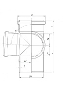 Крестовина двухплоскостная 87º PP-MD (полипропилен минерализированный) Ostendorf Skolan Safe SKED 335910 D110х110х110 мм 