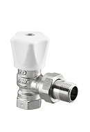 Радиаторный клапан (вентиль) ручной регулировки Oventrop 1191504, DN15, 1/2" ВР-НР, серия HRV, угловой, хромированный 