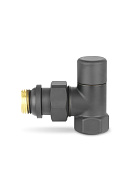 Запорный радиаторный клапан Varmega VMDV03-210404, 1/2" ВР-НР, угловой, черный 