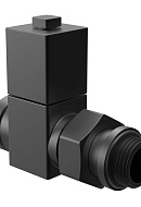 Комплект дизайнерских радиаторных прямых клапанов ручной регулировки Royal Thermo Cube RTE 56.0006 1/2" ВР-НР, черный, 2 шт. 