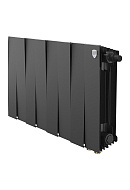 Биметаллический дизайн радиатор Royal Thermo PianoForte VD 300 Noir Sable (черный) VDR80 - 8 секций, нижнее правое подключение, 80мм 