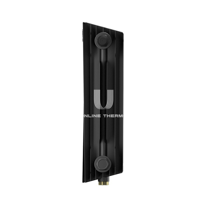 Биметаллический дизайн радиатор Royal Thermo PianoForte VD 300 Noir Sable (черный) VDR80 - 10 секций, нижнее правое подключение, 80мм 