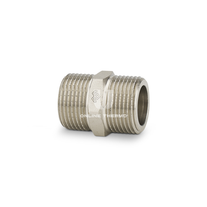 Ниппель равносторонний Varmega 1/2", VMTF29-N000404, никелированный, удлиненный 