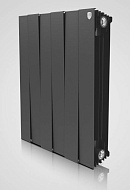 Биметаллический дизайн радиатор Royal Thermo PianoForte 500 Noir Sable (черный) - 12 секций, боковое подключение 