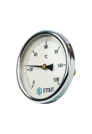 Термометр биметаллический с погружной гильзой Stout SIM-0001-101015, диаметр 100 мм, 120°С, штуцер 100 мм 