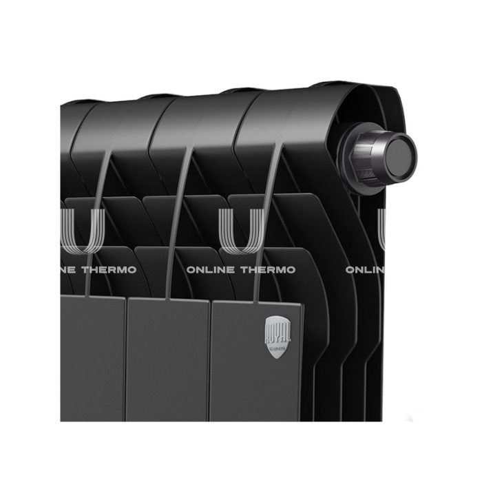 Биметаллический радиатор Royal Thermo BiLiner 350 Noir Sable (черный) VR - 12 секций, нижнее подключение 