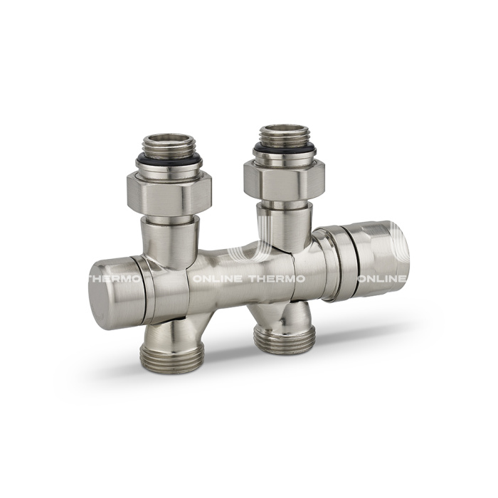 Узел нижнего подключения Varmega VMDV25-500415, 1/2"х3/4"EK, универсальный, матовый никель 