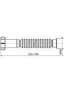 Гибкое соединение Alcaplast A730, 5/4"×40, длина 350 – 790 мм, пластик 