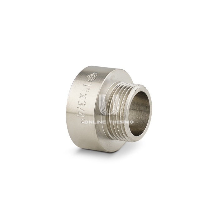 Переходник с внутренней и наружной резьбой Varmega ВР-НР 3/4"x1/2", VMTF26-N000504, никелированный 