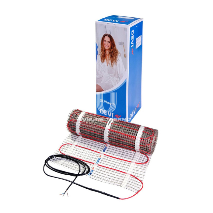 Мат нагревательный кабельный на растяжимой текстильной основе (комплект теплого пола) ДЕВИ Comfort 150T (DTIR-150) 83030574R, 0.5x8 м 