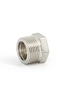 Футорка с внутренней и наружной резьбой Uni-Fitt 604N4200, ВР-НР 1/2"х1", никелированная 
