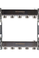 Распределительный коллектор (группа) для отопления Rommer RMS-4401-000005 ВР 1", на 5 контуров 3/4" EK, нержавеющая сталь, нерегулирующий 