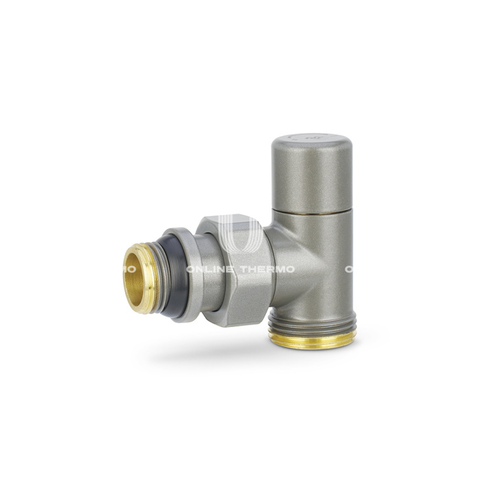 Радиаторный клапан ручной регулировки Varmega VMDV01-310415, 1/2"×3/4"ЕК НР, угловой, серый 