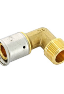 Угольник (угол) 90° с наружной резьбой Henco 5P-1604, 16х1/2", латунь, пресс-фитинг 