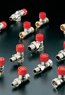 Термостатический клапан (терморегулятор) Oventrop 1181460, DN10, 3/8" ВР-НР, серия AF, трехосевой левый, с преднастройкой 