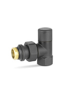 Запорный радиаторный клапан Varmega VMDV03-210404, 1/2" ВР-НР, угловой, черный 