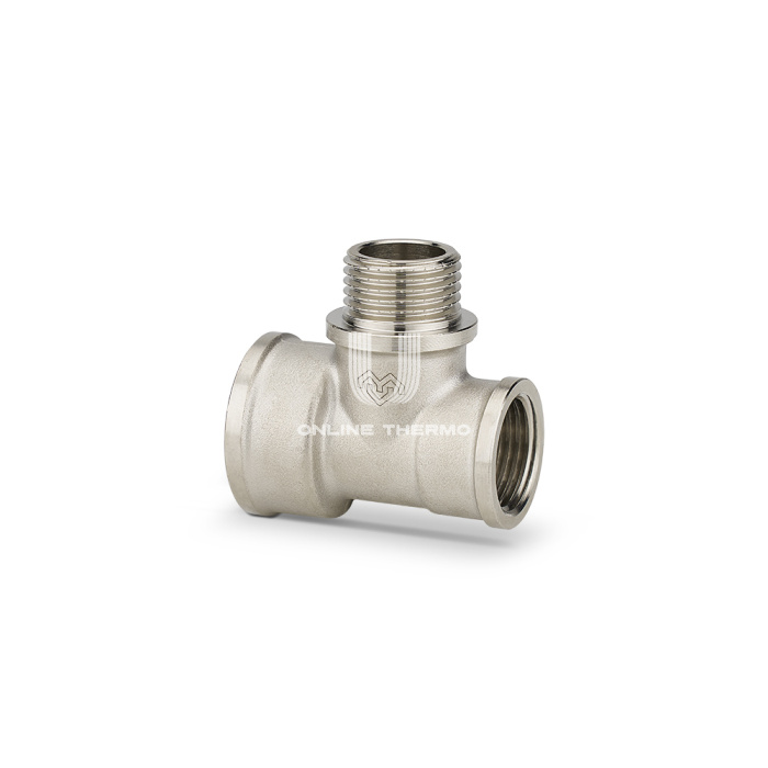Тройник переходной с внутренней и наружной резьбой Varmega ВР-НР-ВР 3/4"x1/2"x1/2", VMTF16-N050404, никелированный 