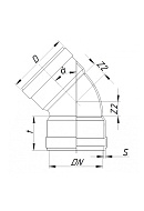 Отвод двухраструбный 45º PVC-U (НПВХ) Ostendorf KG KGBD 2M 228080 D110 мм 