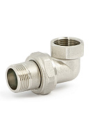 Угловое разъемное соединение "американка" Uni-Fitt 651N3000, ВР-НР 3/4", с уплотнением o-ring, никелированное 