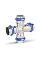 Крестовина раструбная Varmega Inox Press VM724002222, 22×22×22×22 мм 