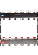 Распределительный коллектор (группа) для отопления Rommer RMS-3200-000006 ВР 1", на 6 контуров 3/4" EK, нержавеющая сталь 