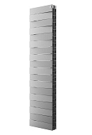 Биметаллический дизайн радиатор Royal Thermo PianoForte Tower 300 Silver Satin (серый) - 18 секций, нижнее / верхнее раздельное подключение 
