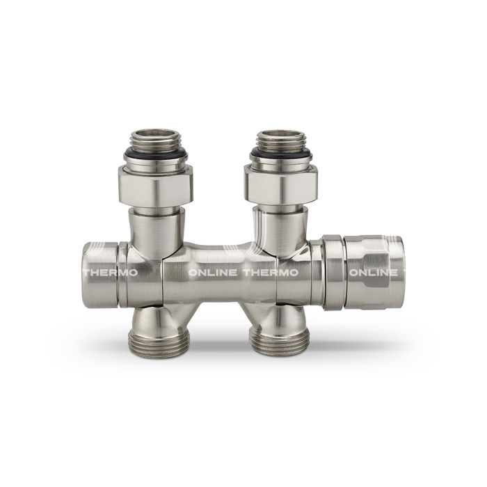 Узел нижнего подключения Varmega VMDV25-500415, 1/2"х3/4"EK, универсальный, матовый никель 