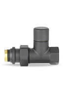 Запорный радиаторный клапан Varmega VMDV04-210404, 1/2" ВР-НР, прямой, черный 