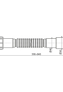 Гибкое соединение Alcaplast A770, 6/4"×40/50, длина 390 – 840 мм, пластик 