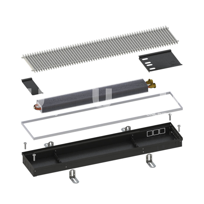 Конвектор внутрипольный Itermic ITTL.070.280.1200 (381 Вт), с естественной конвекцией 