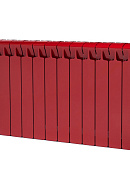 Биметаллический радиатор секционный Rifar Monolit 500, боковое подключение - 12 секций, RAL 3011 бордо 