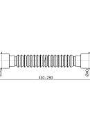 Гибкое соединение Alcaplast A710, 40/40 мм, длина 340 – 780 мм 
