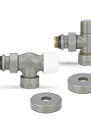 Комплект термостатический с запорным клапаном Varmega №3 VMDV12-310415, 1/2" x 3/4"EK ВР-НР, осевой, серый 