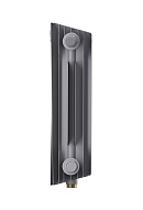 Биметаллический дизайн радиатор Royal Thermo PianoForte VD 300 Silver Satin (серый) VDR80 - 10 секций, нижнее правое подключение, 80мм 