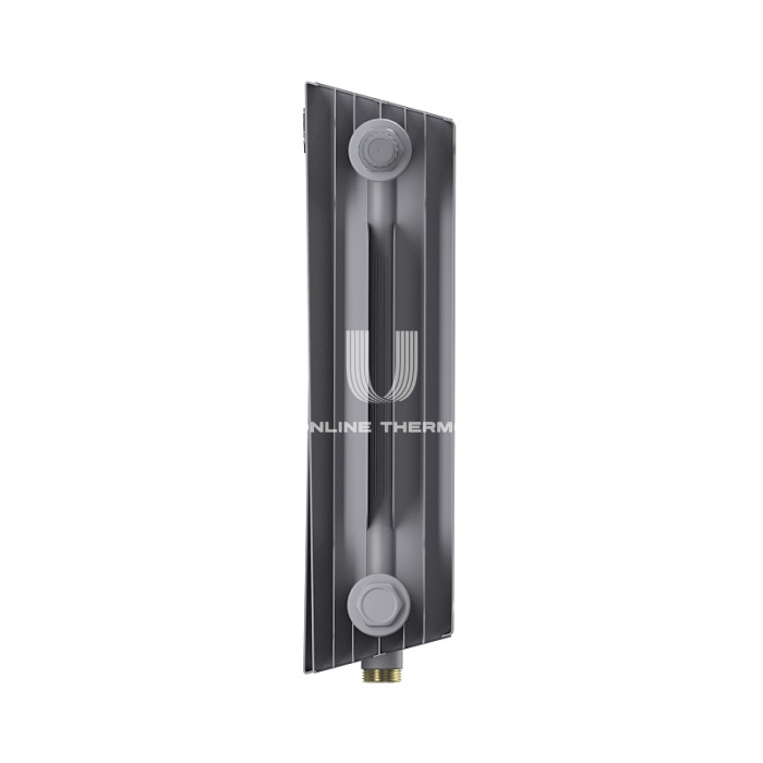 Биметаллический дизайн радиатор Royal Thermo PianoForte VD 300 Silver Satin (серый) VDR80 - 10 секций, нижнее правое подключение, 80мм 