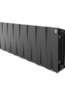 Биметаллический дизайн радиатор Royal Thermo PianoForte VD 300 Noir Sable (черный) VDR80 - 16 секций, нижнее правое подключение, 80мм 